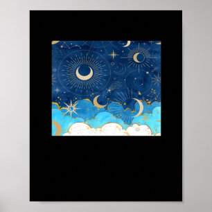 Whimsigoth Clouds Sun Moon Witchy Classic Poster