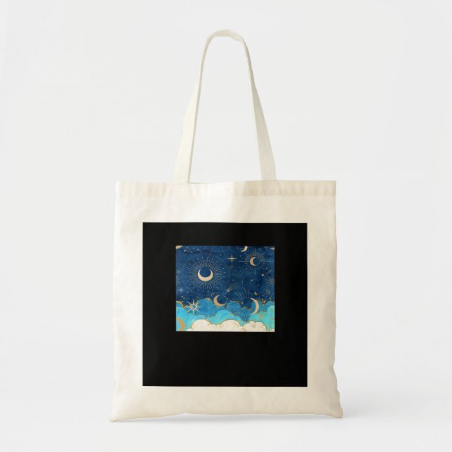 Whimsigoth Clouds Sun Moon Witchy Classic Tote Bag (Front)