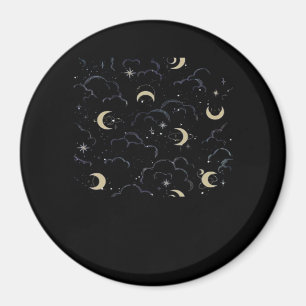 Whimsigoth Clouds Sun Moon Witchy Magnet