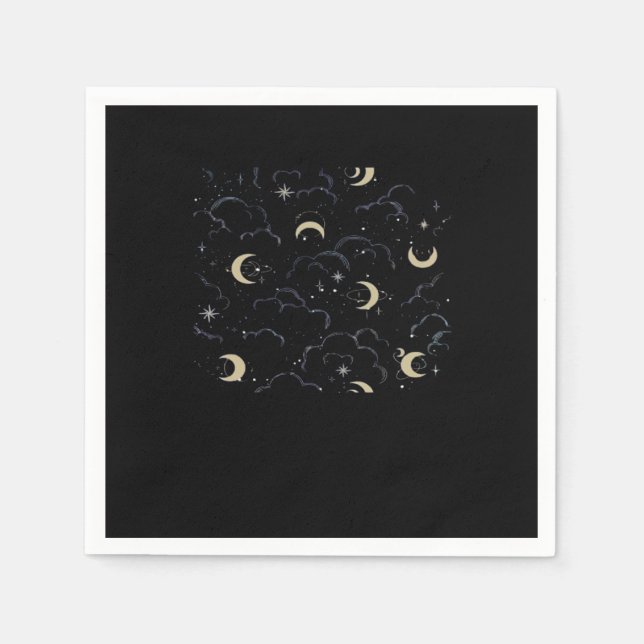 Whimsigoth Clouds Sun Moon Witchy Napkin (Front)