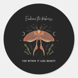 Whimsigoth Cottagecore Goblincore Forest Luna Moth Classic Round Sticker