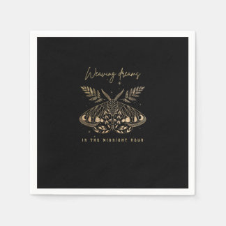 Whimsigoth Cottagecore Goblincore Mystical Moth Go Napkin