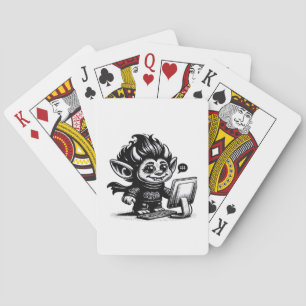 Whimsigoth Cyborg Internet Troll Vintage Art Desig Playing Cards
