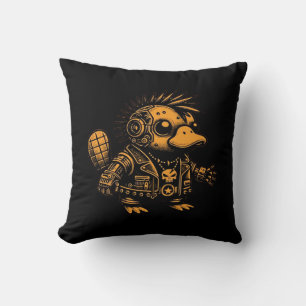 Whimsigoth Cyborg Platypus Vintage Art Design Cushion