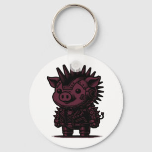 Whimsigoth Cyborg Sloth Vintage Art Design Classic Key Ring