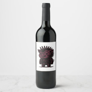 Whimsigoth Cyborg Sloth Vintage Art Design Classic Wine Label