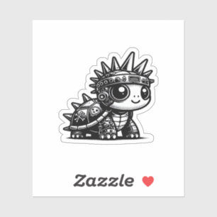 Whimsigoth Cyborg Turtle Vintage Art Design Classi