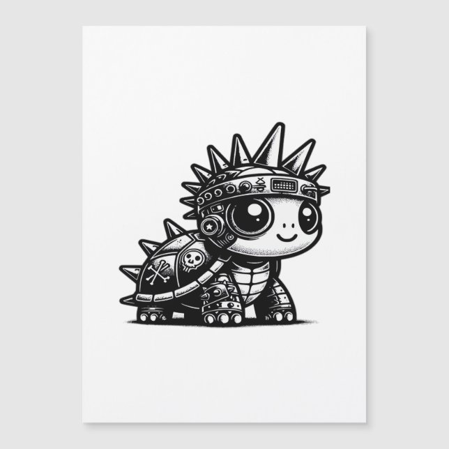 Whimsigoth Cyborg Turtle Vintage Art Design Classi (Front)