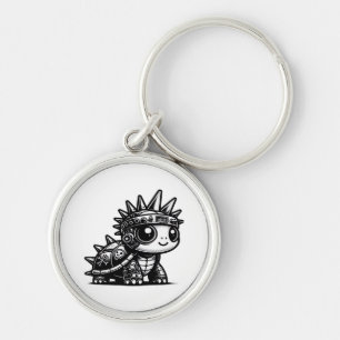 Whimsigoth Cyborg Turtle Vintage Art Design Classi Key Ring
