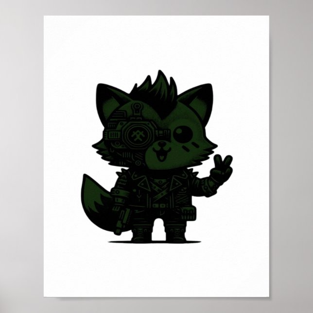 Whimsigoth Cyborg  Vintage Art Design Classic Poster (Front)