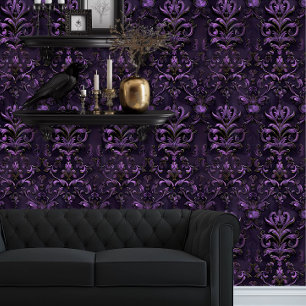 Whimsigoth Elegant Deep Purple Wallpaper
