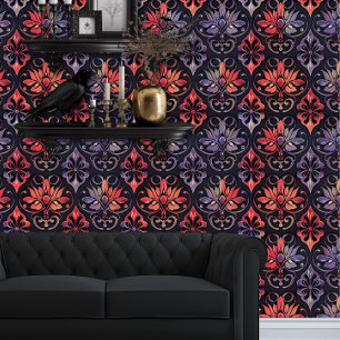 Whimsigoth Elegant Red and Purple Ombre Wallpaper