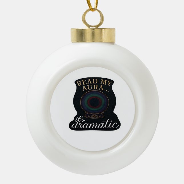 Whimsigoth Fantasy – Mystical Forests, Moons & Mag Ceramic Ball Christmas Ornament (Front)