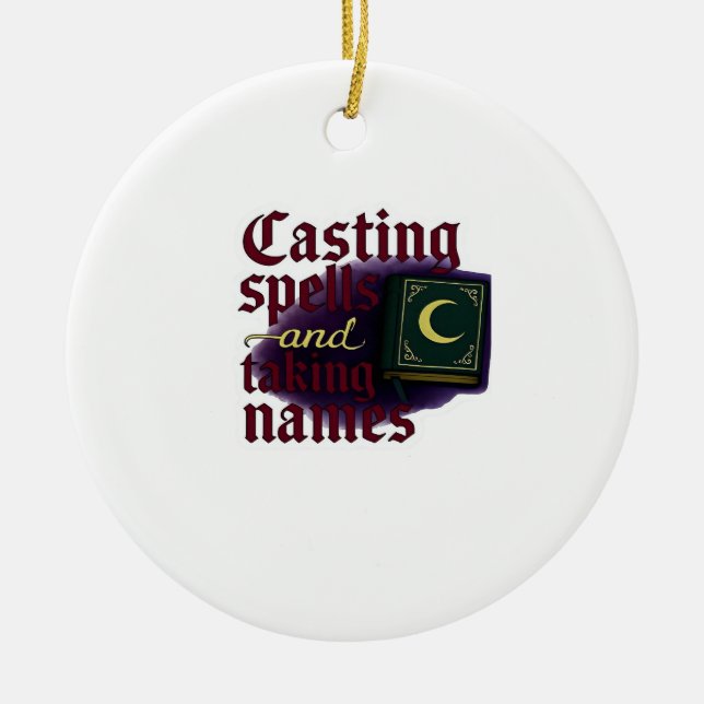 Whimsigoth Fantasy – Mystical Forests, Moons & Mag Ceramic Tree Decoration (Front)