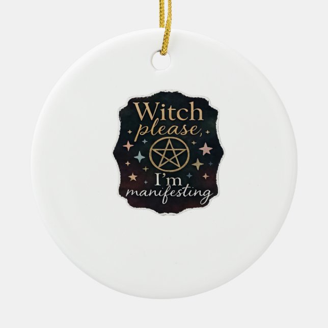 Whimsigoth Fantasy – Mystical Forests, Moons & Mag Ceramic Tree Decoration (Front)