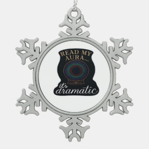 Whimsigoth Fantasy – Mystical Forests, Moons & Mag Snowflake Pewter Christmas Ornament