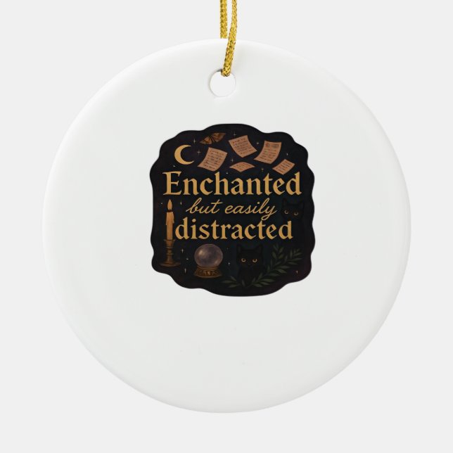 Whimsigoth Fantasy Mystical Forests, Moons & Magic Ceramic Tree Decoration (Front)