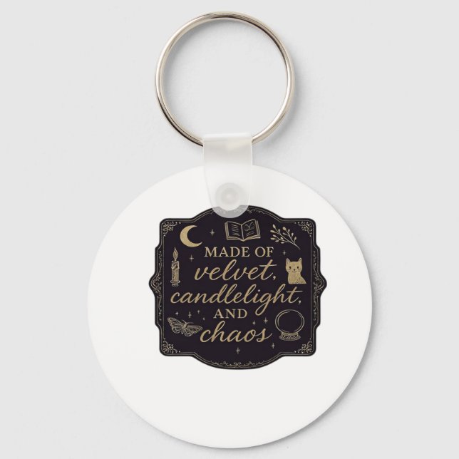 Whimsigoth Fantasy Mystical Forests, Moons & Magic Key Ring (Front)