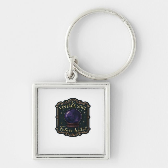 Whimsigoth Fantasy Mystical Forests, Moons & Magic Key Ring (Front)