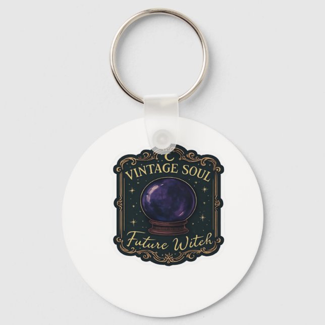 Whimsigoth Fantasy Mystical Forests, Moons & Magic Key Ring (Front)