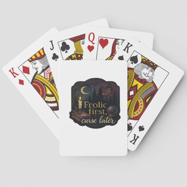 Whimsigoth Fantasy Mystical Forests, Moons & Magic Playing Cards (Back)