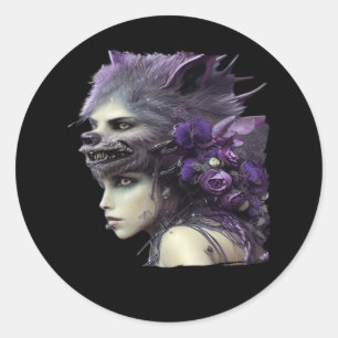 Whimsigoth Funny Design For Halloween Classic Round Sticker