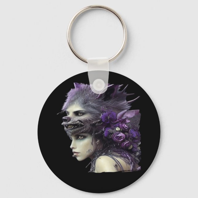 Whimsigoth Funny Design For Halloween Key Ring (Front)