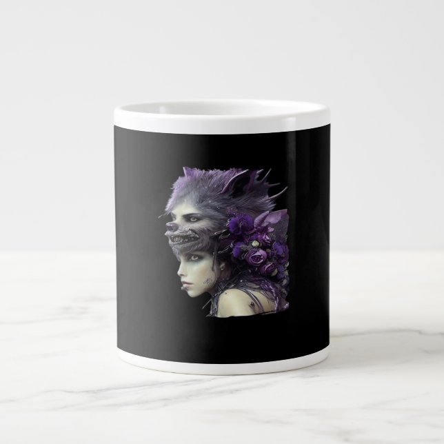Whimsigoth Funny Design For Halloween Large Coffee Mug (Front)