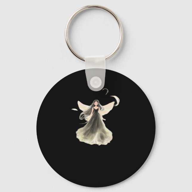 Whimsigoth Girl Dark Fairy Aesthetic With Vibes Cl Key Ring (Front)