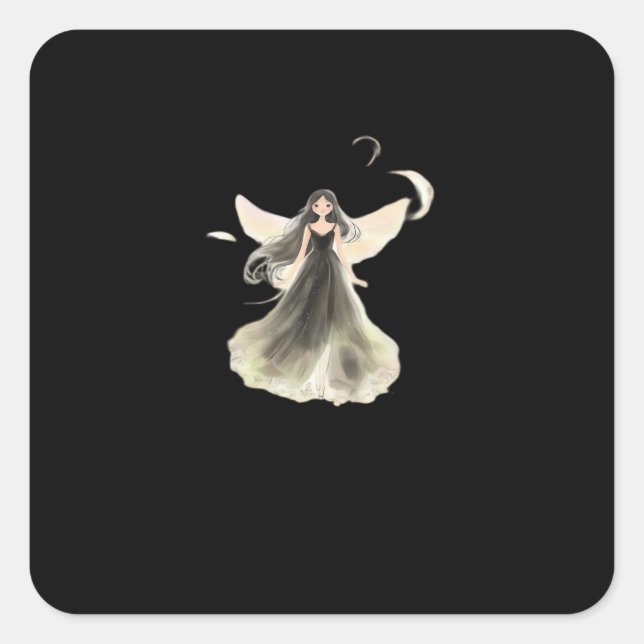 Whimsigoth Girl Dark Fairy Aesthetic With Vibes Cl Square Sticker (Front)