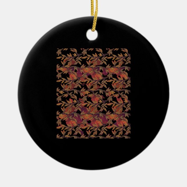 Whimsigoth Golden Vinework Graphic Ceramic Tree Decoration (Front)