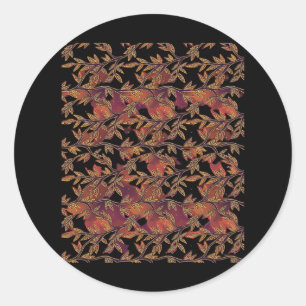 Whimsigoth Golden Vinework Graphic Classic Round Sticker