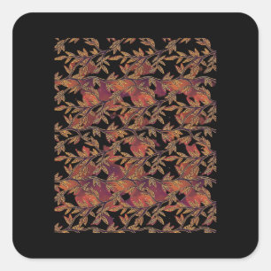 Whimsigoth Golden Vinework Graphic Square Sticker
