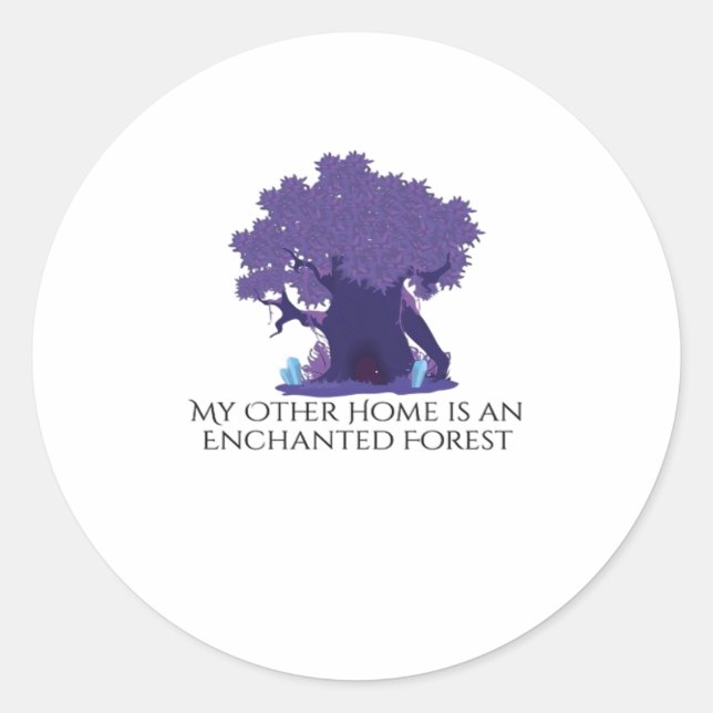 Whimsigoth Ink – Mystical Forests, Moons Magic Cla Classic Round Sticker (Front)