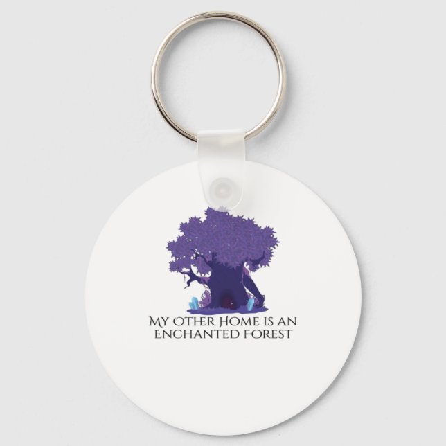 Whimsigoth Ink – Mystical Forests, Moons Magic Cla Key Ring (Front)