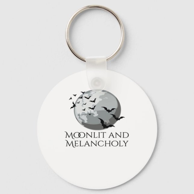 Whimsigoth Ink – Mystical Forests, Moons Magic Cla Key Ring (Front)