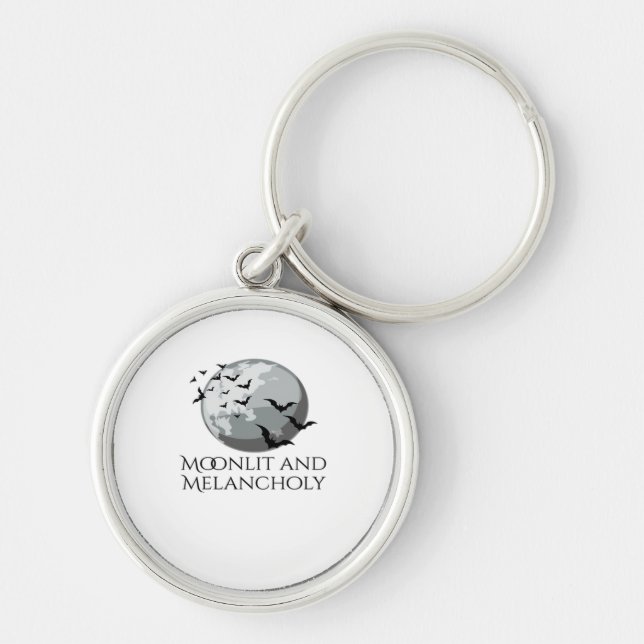 Whimsigoth Ink – Mystical Forests, Moons & Magic M Key Ring (Front)