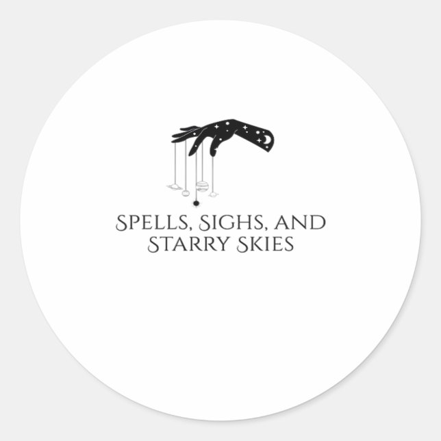 Whimsigoth Ink – Mystical Forests, Moons & Magic O Classic Round Sticker (Front)