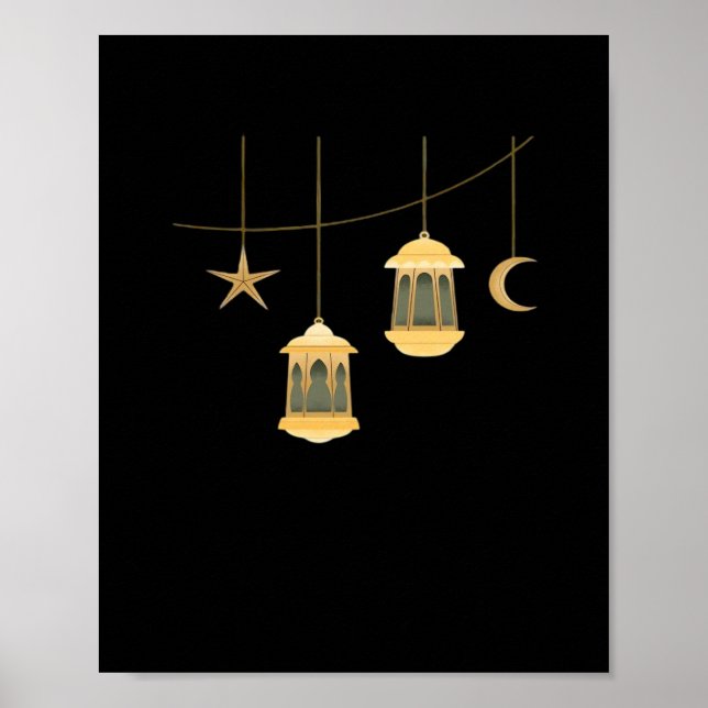 Whimsigoth Lantern Full Moon Night Sky Classic Poster (Front)