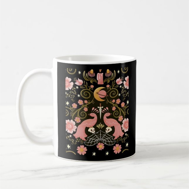 Whimsigoth Midnight Garden Graphic Coffee Mug (Left)