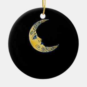 Whimsigoth Moon Ceramic Tree Decoration