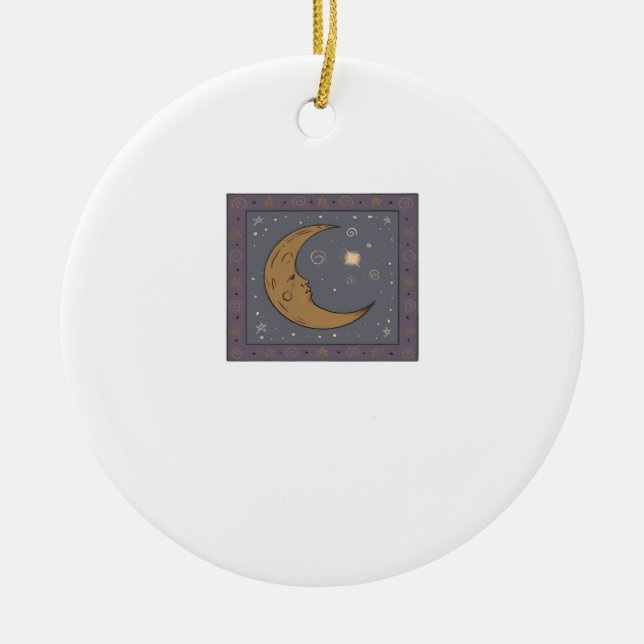 Whimsigoth Moon Classic Ceramic Tree Decoration (Front)
