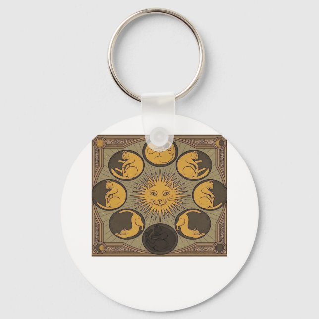 Whimsigoth Moon Classic Key Ring (Front)