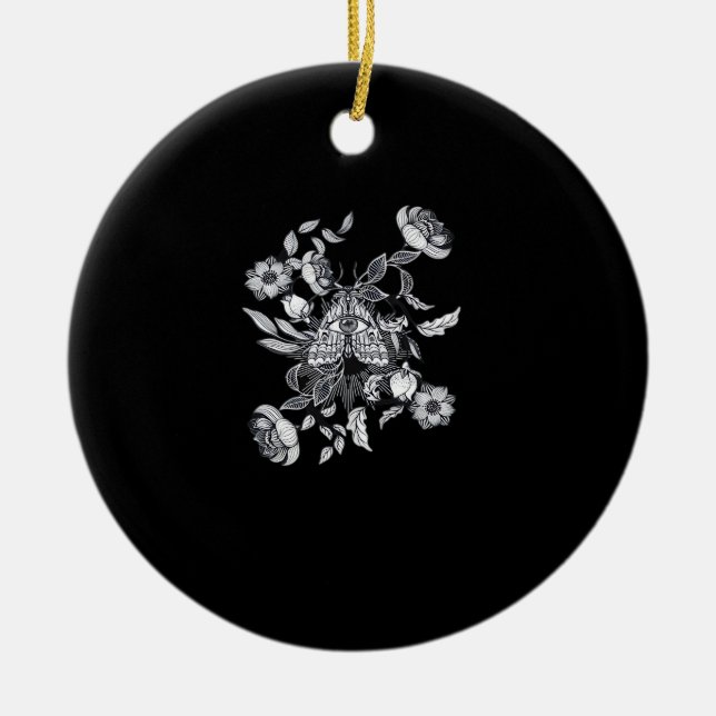 Whimsigoth Moth • Grunge Fairy Classic Ceramic Tree Decoration (Front)