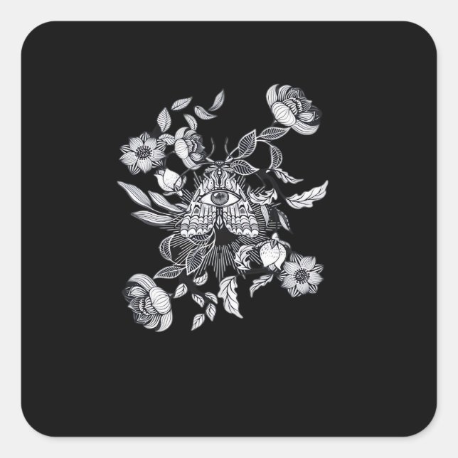 Whimsigoth Moth • Grunge Fairy Classic Square Sticker (Front)