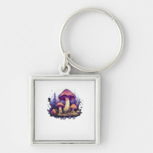 Whimsigoth Mushrooms And Crystals Classic Key Ring