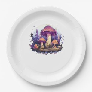 Whimsigoth Mushrooms And Crystals Classic Paper Plate