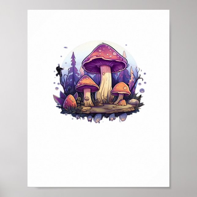 Whimsigoth Mushrooms And Crystals Classic Poster (Front)