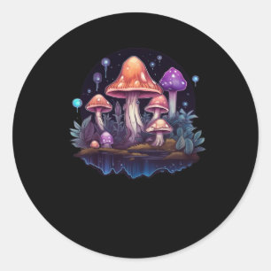 Whimsigoth Mushrooms And Crystals Classic Round Sticker