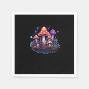 Whimsigoth Mushrooms And Crystals Napkin
